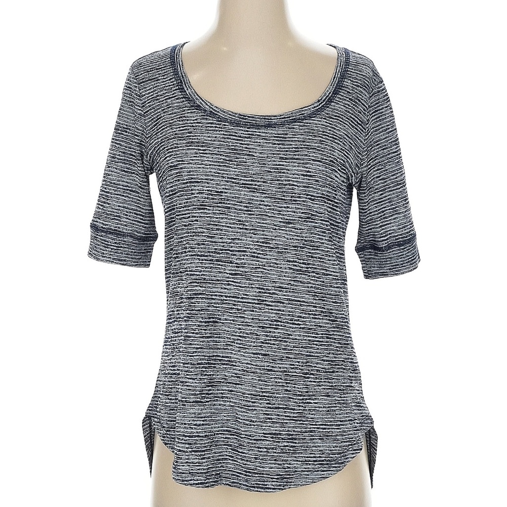 Athleta Navy Scoop Neck 3/4 Sleeve Top Size S